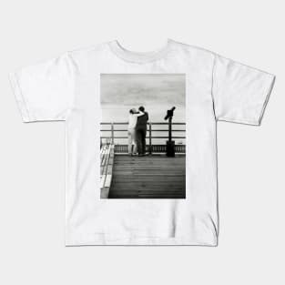 Romantic Couple on Beaumaris Pier, North Wales, UK Kids T-Shirt